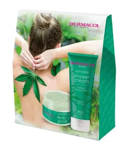Dermacol Cannabis Gift Set darčeková kazeta sprchovací krém Cannabis 200 ml + telový peeling Cannabis 200 g pre ženy