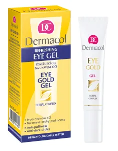 Dermacol Eye Gold 15 ml očný gél pre ženy na veľmi suchú pleť; na opuchy a kury pod očami