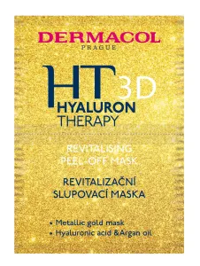 Dermacol 3D Hyaluron Therapy Revitalising Peel-Off 15 ml pleťová maska na veľmi suchú pleť; výživa a regenerácia pleti; na rozjasnenie pleti