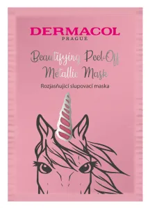 Dermacol Beautifying Peel-off Metallic Mask Brightening 15 ml pleťová maska pre ženy na veľmi suchú pleť; na rozjasnenie pleti