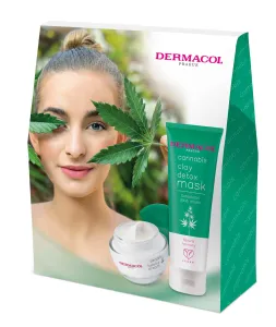 Dermacol Cannabis Gift Set darčeková kazeta pleťová maska Cannabis Clay Detox Mask 100 ml + pleťový krém Cannabis Hydrating Cream 50 ml #395522