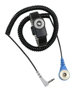 Desco 19905. Wrist Strap, Dual-Wire, Magsnap 360, Large, 12' Cord, Blue, Gray Plug