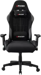 Herná stolička MRacer látková, sivo/ čierná, č.AOJ1681s