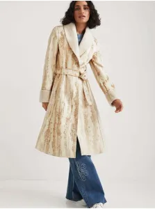 Béžový dámsky vzorovaný ľahký kabát Desigual Marvelous #1050635