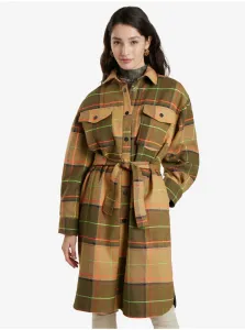 Brown Ladies Checkered Coat Desigual Abrig Checks - Ladies #684193