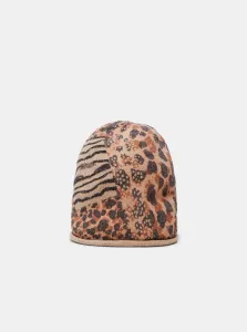 Hnedá dámska čiapka s leopardím vzorom Desigual Animal Patch Gorro