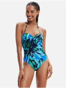 Green and blue women patterned one-piece swimwear Desigual Rainforest - Women #4882576
