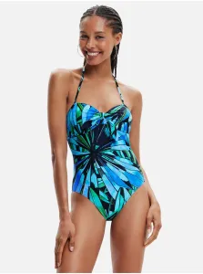 Green and blue women patterned one-piece swimwear Desigual Rainforest - Women #4882577