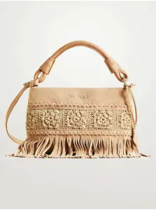Beige Ladies Handbag with Fringe Desigual Crochet Otterlo - Ladies