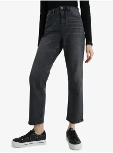 Black Womens Skinned Straight Fit Jeans Desigual Scarf - Women #1063983