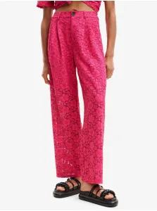 Women's Desigual Dharma Dark Pink Lace Pants - Women's #9271294
