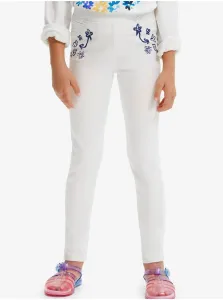 Biele dievčenské džínsy Desigual Verd #4803064