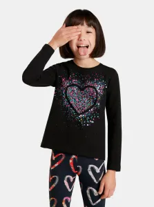 Black Girls' T-shirt with sequins Desigual Core - Girls