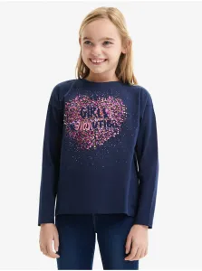 Tmavomodré dievčenské tričko Desigual Alba #643066