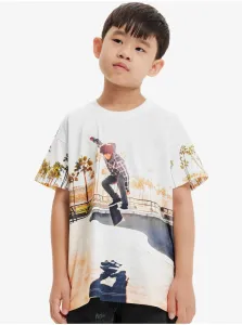 White boys' T-shirt with print Desigual Aqua - Boys #5943220