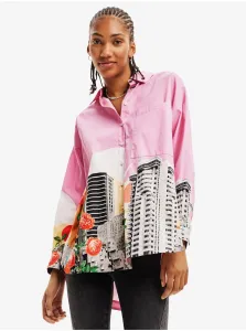 Ružová dámska vzorovaná košeľa Desigual Bolonia #7226319