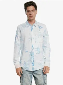 White Mens Floral Shirt Desigual Cam Alberico - Men #5201970