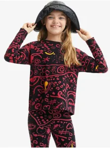 Čierne dievčenské vzorované tričko Desigual Carlota #643036