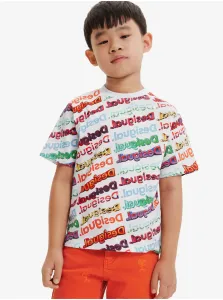 White Kids patterned T-Shirt Desigual Logomania - Boys #4412599