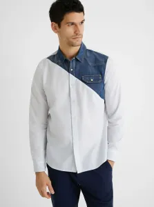 Blue and White Men's Shirt Desigual Camilo - Men #1050604