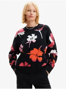 Red-black women's floral sweater Desigual Luca - Women #9083929