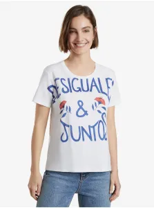 White Women's T-Shirt with Desigual Desiguales Y Juntos - Women