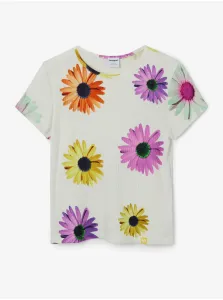 White Girls' Floral T-Shirt Desigual Danerys - Girls #9015768