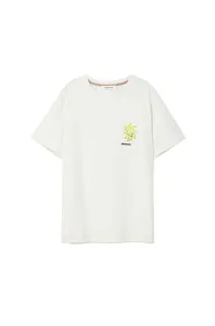 Bavlnené tričko Desigual biela farba, s potlačou #6860901