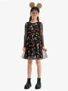 Dievčenské šaty Desigual čierna farba, mini, áčkový strih #280611