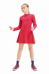 Dievčenské šaty Desigual fialová farba, mini, áčkový strih #8764858