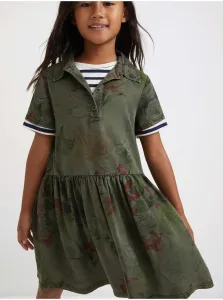 Dievčenské šaty Desigual zelená farba, mini, áčkový strih