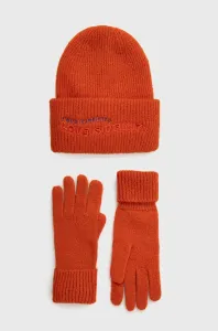Čiapka a rukavice Desigual oranžová farba
