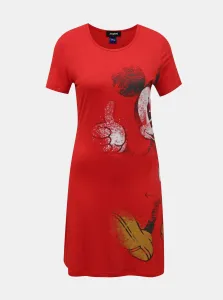 Red Printed Dress Desigual Vest Mickey - Women #4394731