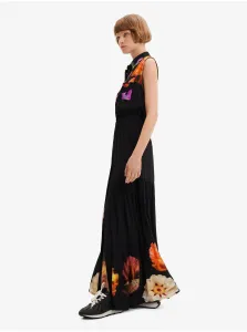 Čierne dámske kvetované košeľové maxišaty Desigual Suiza-Lacroix #4550940