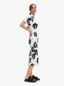 Black-and-white Women's Floral Midi-Dresses Desigual York - Ladies