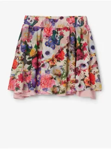 Pink and cream girls' floral skirt Desigual Bimba - Girls #9015765