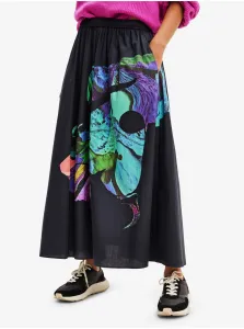 Black Women Patterned Maxi Skirt Desigual Globule - Lacroix - Women #7449487