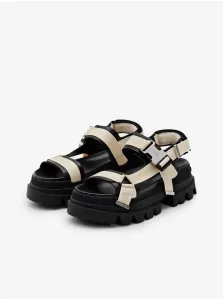 Black and beige women's platform sandals Desigual Road - Women #9086655