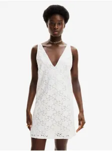White Women's Lace Dress Desigual Lace - Women #9503331