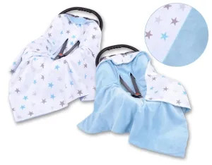 Obojstranná deka do autosedačky - Modrá s hviezdičkami