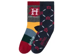 Chlapčenské ponožky Harry Potter, 2 páry (39/42, námornícka modrá/sivá/žltá/červená)