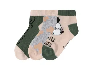 Detské ponožky, 3 páry (23/26, Minnie Mouse/kaki/ružová)