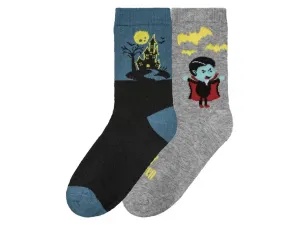 Detské ponožky Halloween, 2 páry (31/34, sivá/čierna/modrá)