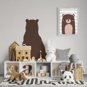 Nálepka na stenu Animals - medveď Z069 - pastelové