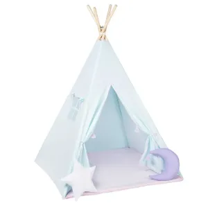 Detský teepee stan Lilac dream + podložka, dekoračné vankúšiky