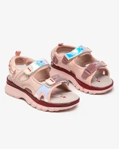 Detské ružové sandále s farebnými Murino vložkami - Obuv