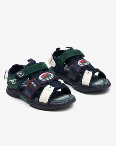 Námornícko-zelené chlapčenské sandále so suchým zipsom Roser-Footwear