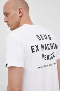 Bavlnené tričko Deus Ex Machina biela farba, s potlačou #234488