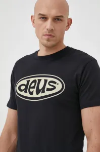Bavlnené tričko Deus Ex Machina čierna farba, s potlačou #216181