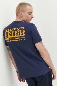 Bavlnené tričko Deus Ex Machina tmavomodrá farba, s potlačou #8644981